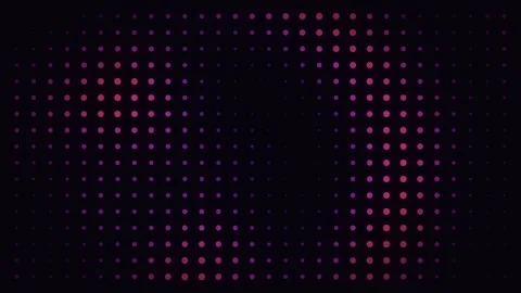 Abstract digital pattern with glowing purple and blue circular halftone dots Video stock 335117279