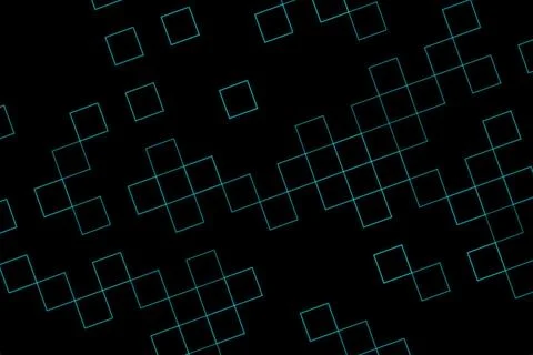 Abstract digital pattern with glowing squares and lines Stock Illustration