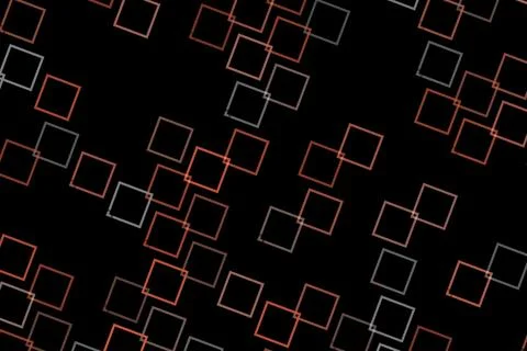 Abstract digital pattern with glowing squares on black background Stock Illustration