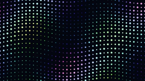 Abstract digital pattern of glowing white dots on a dark textured background Video stock 335117857
