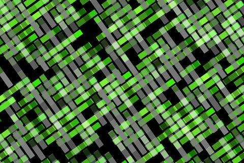 Abstract digital pattern with green and black lines and shapes Stock Illustration