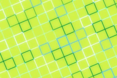 Abstract digital pattern with green and yellow squares Stock Photos