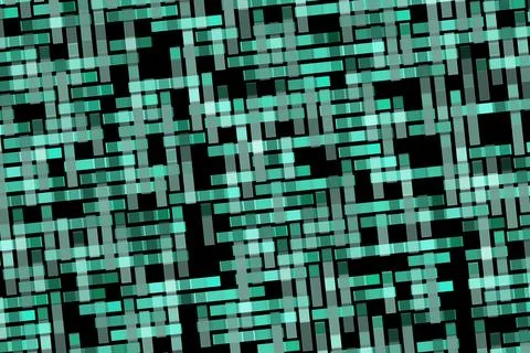 Abstract digital pattern with green lines and black background Stock Illustration