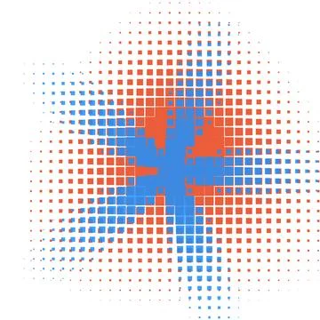 Abstract Digital Pattern with Halftone Squares - Modern Graphic Design Back.. Stock Illustration