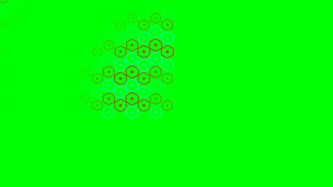 Abstract digital pattern of neon hexagonal shapes on a vibrant green backgrou Vídeos de archivo 341822706