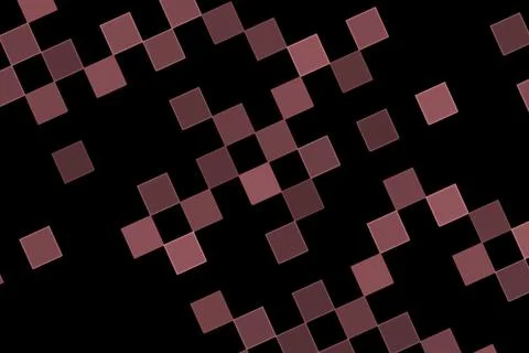 Abstract digital pattern with pink squares on black background イラスト素材