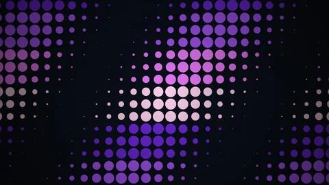 Abstract digital pattern with purple and blue dots on black Stock Illustration