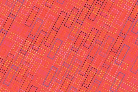Abstract digital pattern with red background and geometric shapes Stock Photos