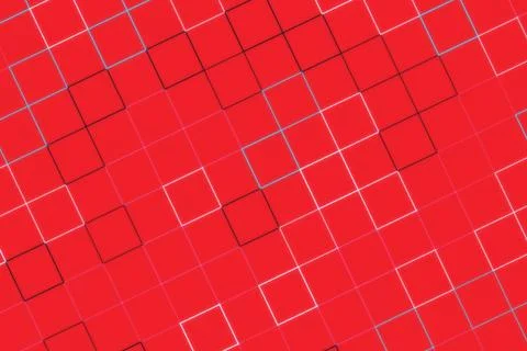 Abstract digital pattern with red squares and lines Stock Photos