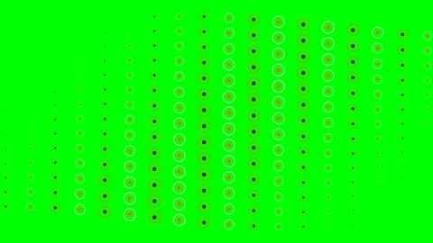 Abstract digital pattern of repeating circles on a bright green background Stock Footage 341822668