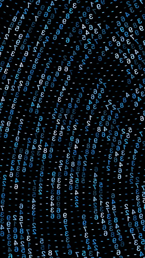 An Abstract Digital Pattern Representing Waves Composed of Intricate Binary Stock Footage 288656445
