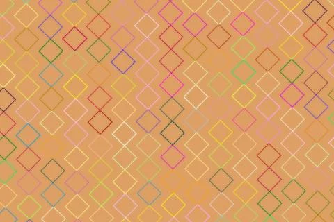 Abstract digital pattern with squares and lines in warm tones Stock Illustration