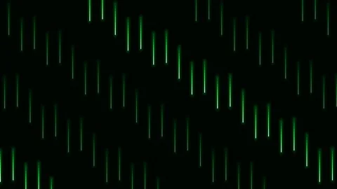 Abstract digital pattern with vertical glowing green lines on black backgroun Stock Footage 335145753