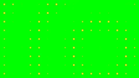 Abstract digital pattern of yellow squares and dots on a vibrant green field Stock Footage 340900484