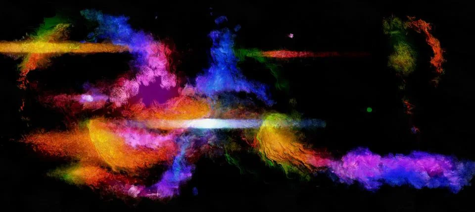 Abstract digital patterns in a painterly style - watercolor bright acrylic paint Illustrazione stock
