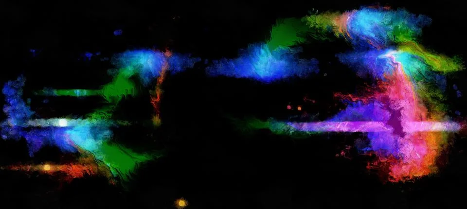 Abstract digital patterns in a painterly style - watercolor bright acrylic paint Illustrazione stock