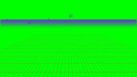 Abstract digital perspective grid on a vibrant chroma key green background Stock Footage 340904956