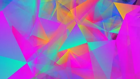 Abstract digital picture of multicolored triangles. seamless loop. Stock Footage 80590892