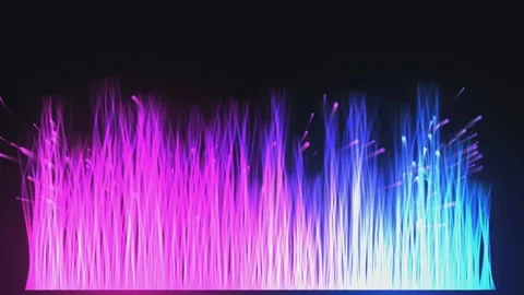 Abstract digital pink and blue light waves motion background with glowing p.. Video stock 340808318