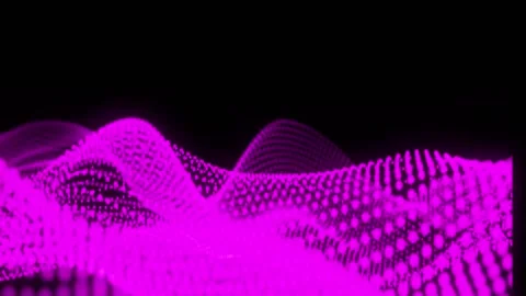 Abstract digital pink particle dots wave background. Abstract seamless loop Stock Footage 229372989