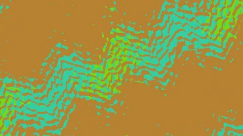 Abstract digital pixel art wave pattern in green and brown Illustrazione stock