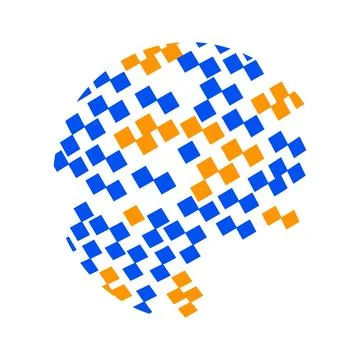 Abstract Digital Pixel Globe Concept Stock Illustration