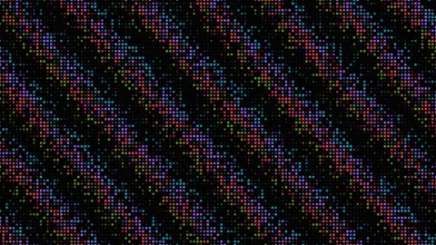 Abstract digital pixel grid animation with colorful flashing squares Stock Footage 335938082