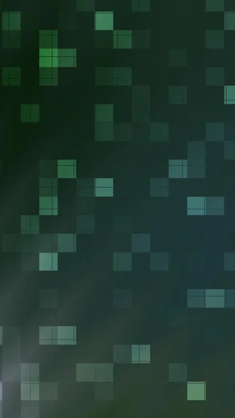Abstract digital pixel grid background motion dark green blue tech Stock Footage 341760090