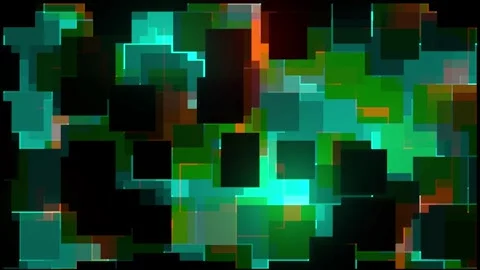Abstract Digital Pixel Grid Background with Green Neon Light Stock Footage 344981280