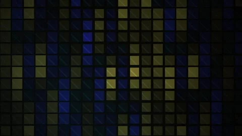 Abstract digital pixel grid background with glowing blue and gold square li.. Stock Footage 346326596