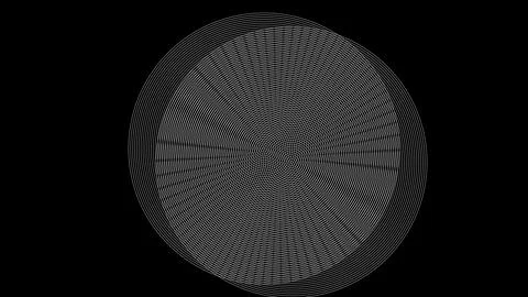 Abstract digital pixel sphere with radial gradient pattern on black backgroun Illustrazione stock