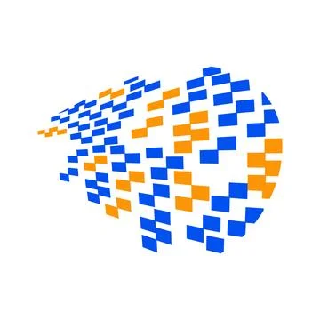 Abstract Digital Pixel Sphere Shape Stockillustratie