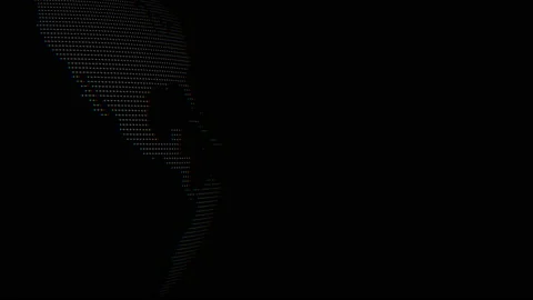 Abstract Digital Pixelated Earth Spins at Night in Outer Space 動画素材 218459357