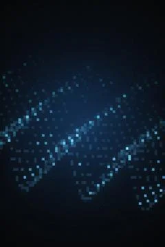 Abstract digital pixelated light pattern on transparent background design Stock Illustration