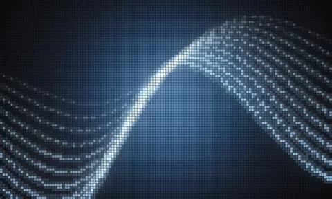 Abstract digital pixelated wave pattern design with gradient lighting effect Stock Illustration