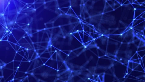 Abstract digital plexus background of blue shining lines and dots. Stock Footage 243676642