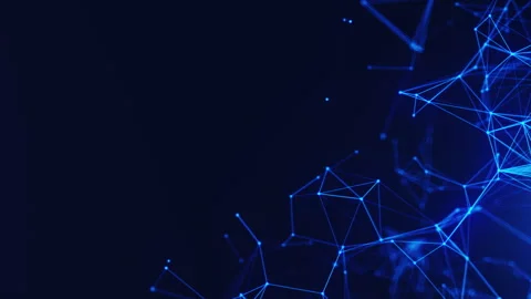 Abstract digital plexus background. Blue glowing lines and dots Stock Footage 304155726