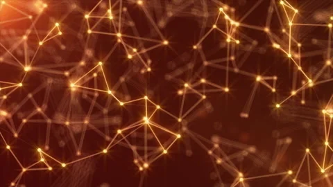 Abstract digital plexus background of golden shining lines and dots. Stock Footage 250014106