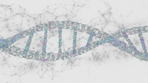 Abstract digital plexus DNA molecule, Isolated transparent background. Stock Footage 301354005