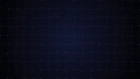 Abstract digital plexus grid with glowing nodes on dark background Stock Footage 335943178
