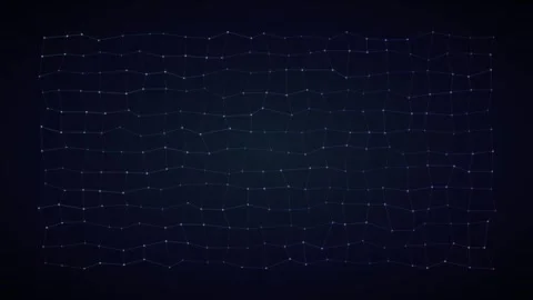 Abstract digital plexus grid network on dark background Stock Footage 335942076