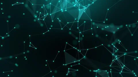 Abstract Digital Plexus Network Background with Teal Connections Stock Illustration