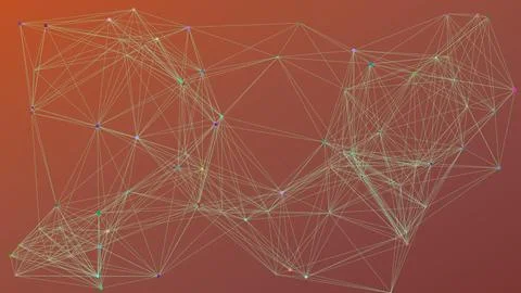 Abstract Digital Plexus Network Background with Connected Dots and Lines fo.. Stock Illustration