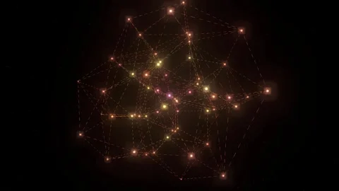 Abstract Digital Plexus Network with Glowing Nodes and Connected Lines Stock Footage 334428923