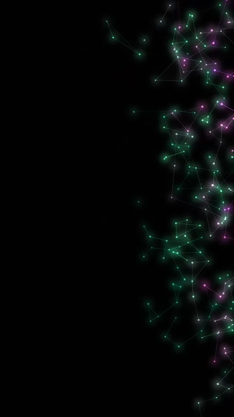 Abstract Digital Plexus Network Loop in Aurora Colors Stock Footage 345311268
