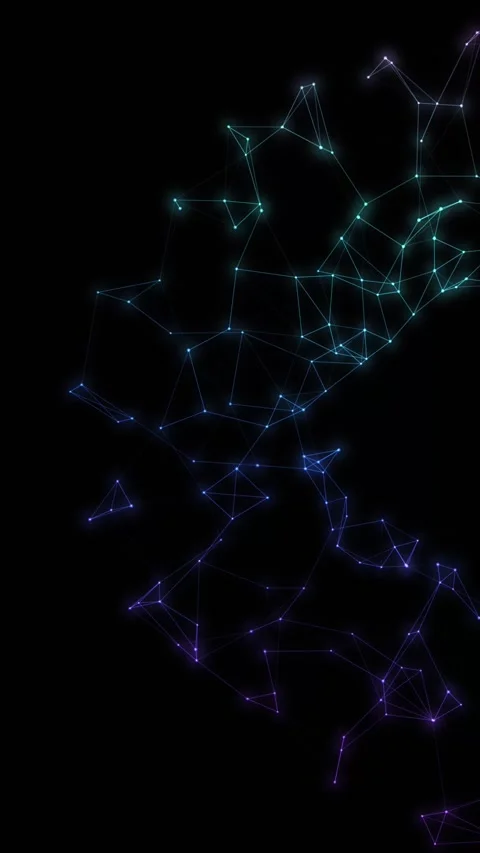Abstract Digital Plexus Network Loop in Vertical Format Stock Footage 346270800