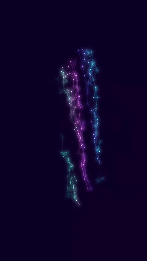 Abstract Digital Plexus Network Loop in Vertical Format Stock Footage 346569080