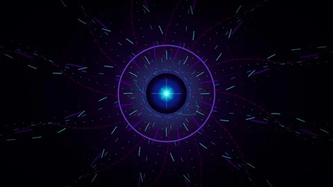 Abstract digital portal background, with glowing neon, light particles and,.. Stock Footage 337558099