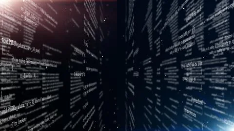 Abstract digital program code in blocks on a black background イラスト素材