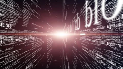 Abstract digital program code in blocks on a black background 스톡 일러스트